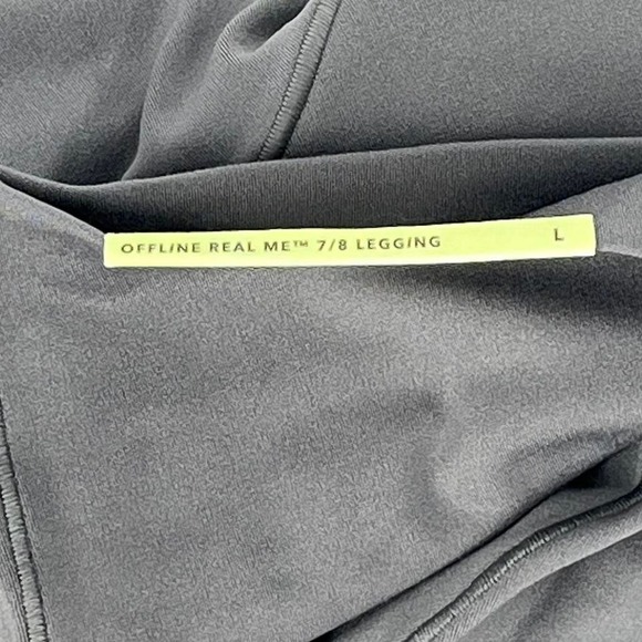 Aerie Real Me 7/8 Hi-Rise Crossover Leggings Gray Size L | NWT - Picture 6 of 6